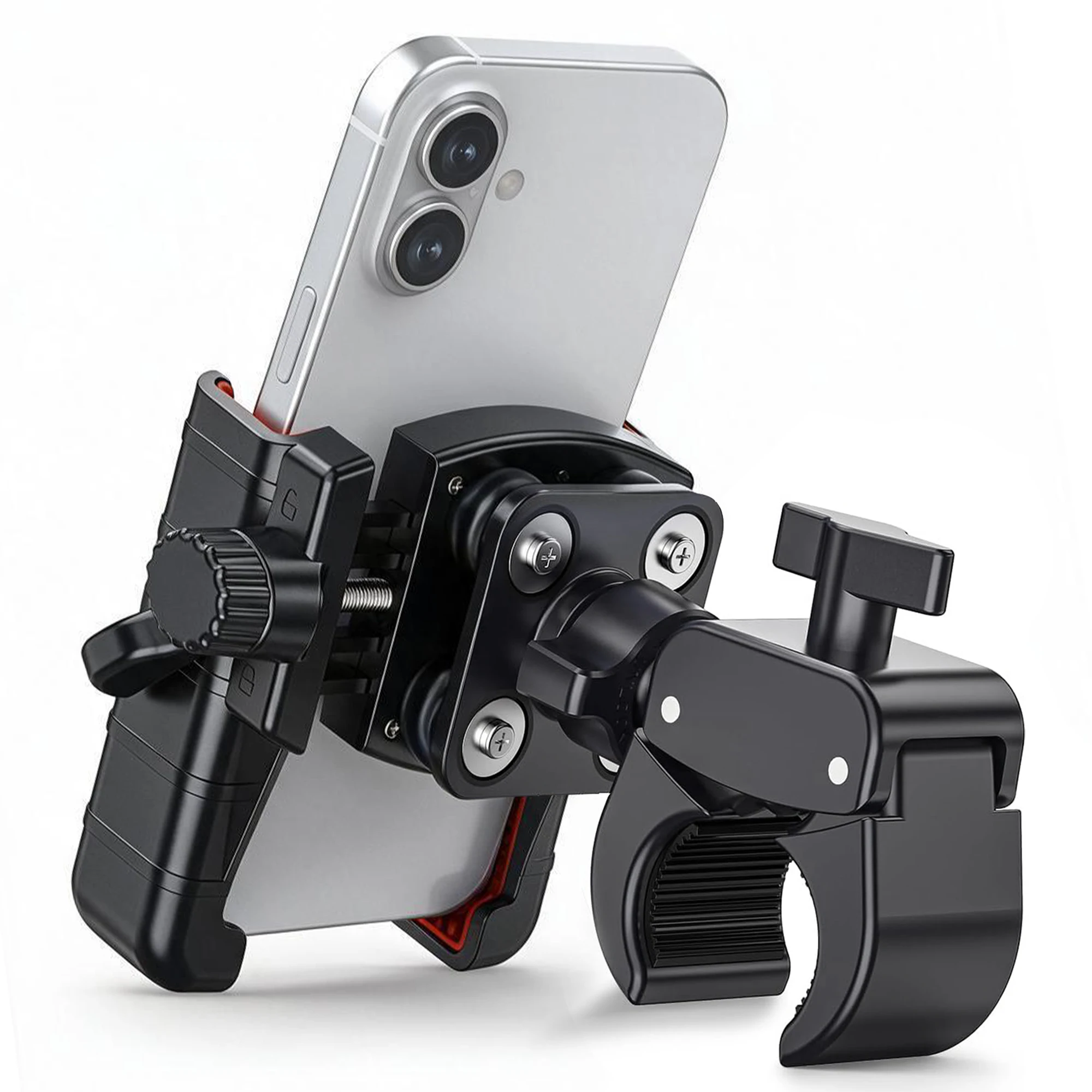 Anti-Vibration Bike Phone Mount, Quick Lock for Riders , 360° Rotation, Shockproof For Bike, Motorcycle, Scooter, Stroller