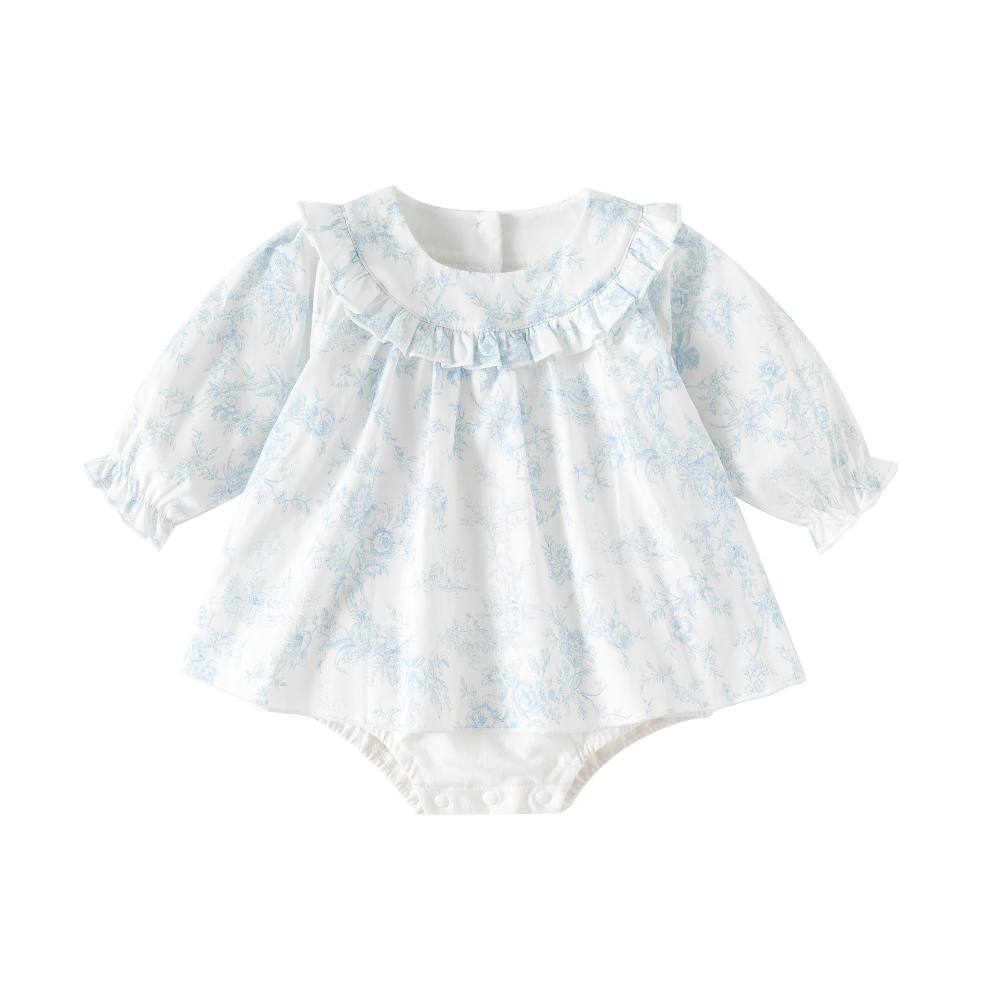 Floral Newborn Baby Girls Bodysuits for Autumn Long Sleeve Cotton Infant Clothes