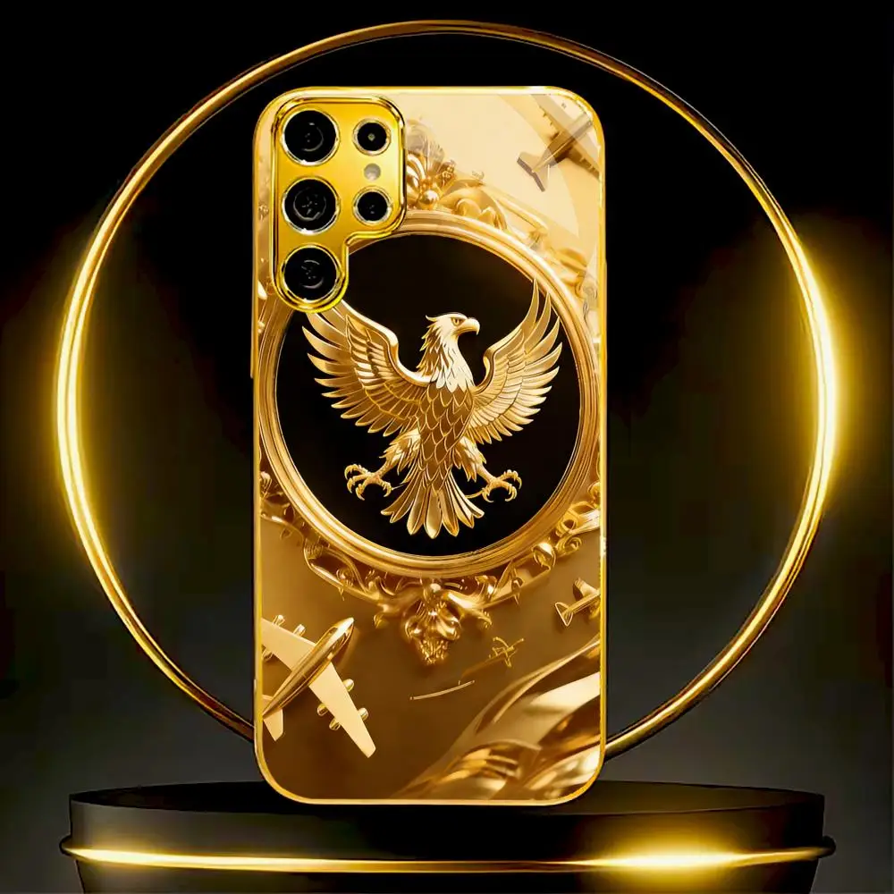 Golden bird pattern   Phone Case for Samsung Galaxy S26 S25 S24 S23 S22 S21 FE,Ultra,Plus back cover