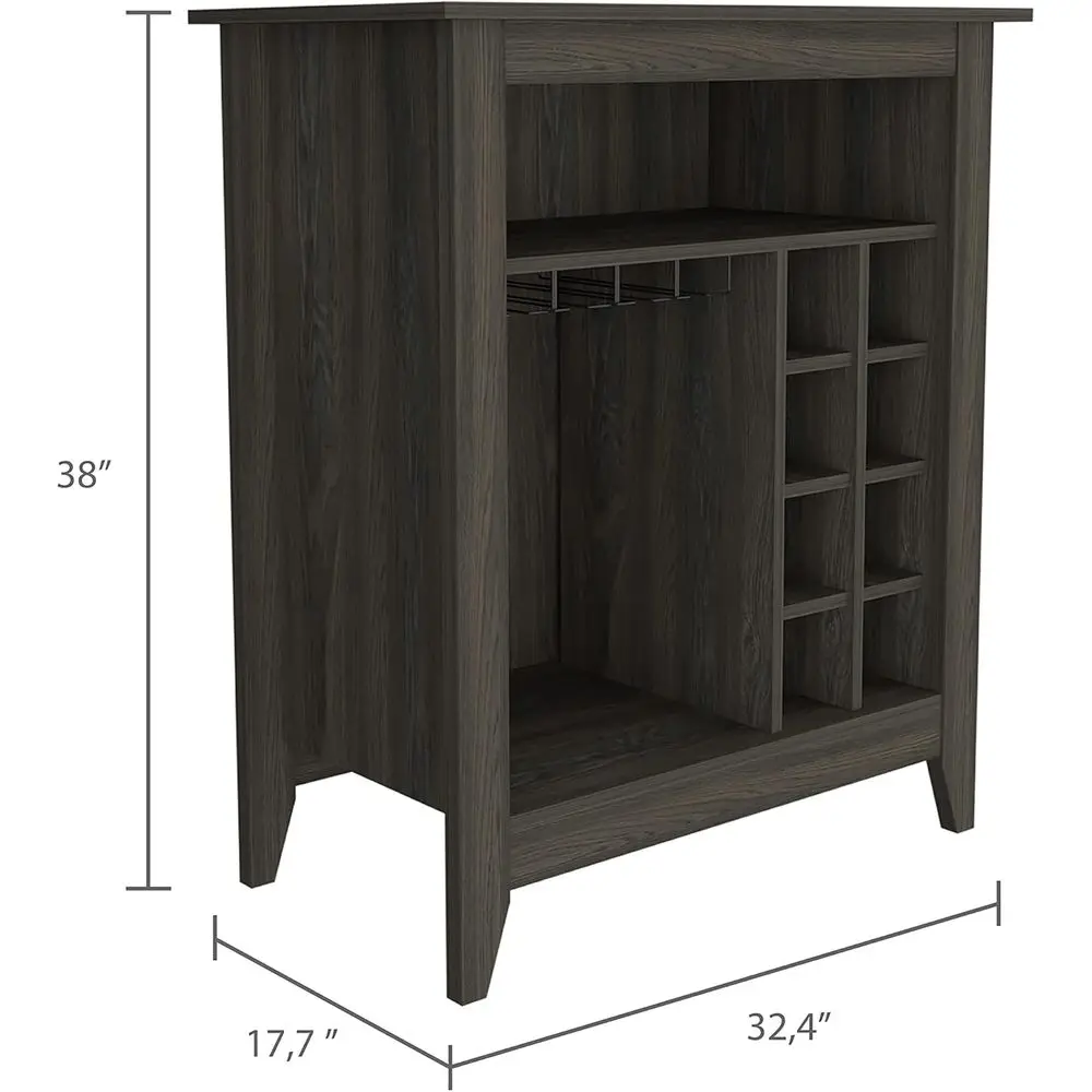 Kitchen Sideboard with Wine Rack, Open Shelf, and Storage for Dining or Living Room