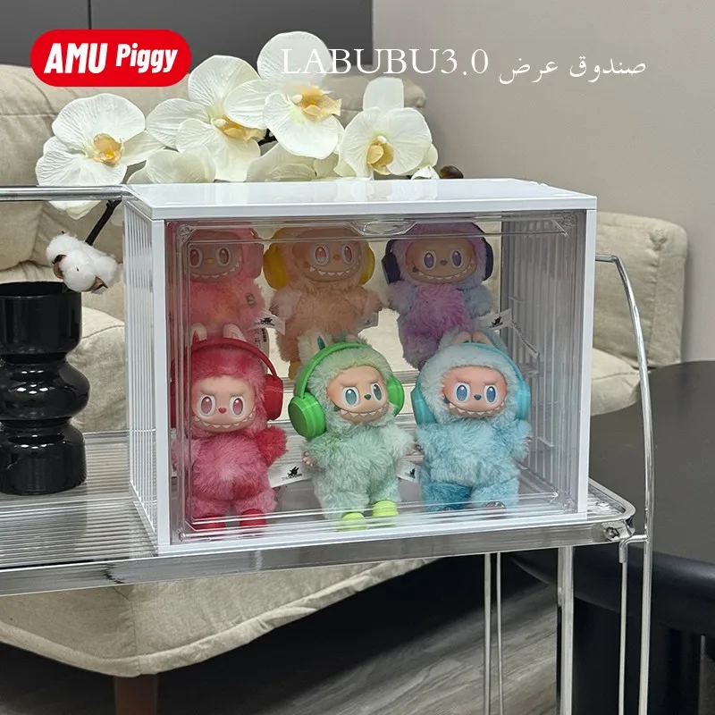 

Labubu Display Cabinet Home Use Toy Figure Storage Ra Third Generation Coca-Cola Porcelain Pendant Handmade Collectible Case