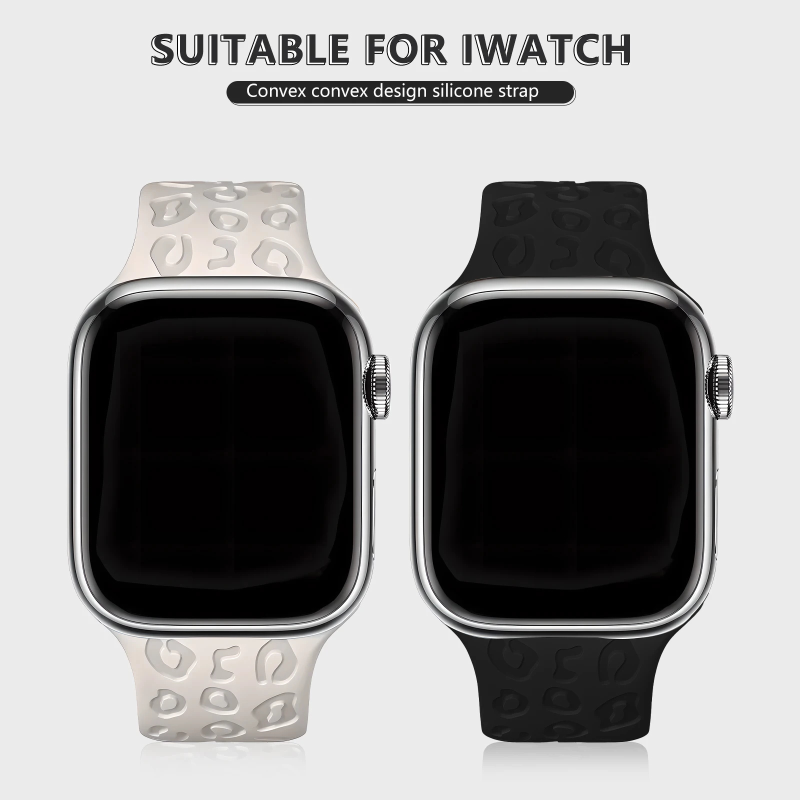 Slim Leopard Engraved Strap for Apple Watch Ultra 2 Band 49mm 44MM 42mm 40mm 41MM 45mm 38mm Bracelet for Iwatch 9 8 7 Se 6 5 4 3