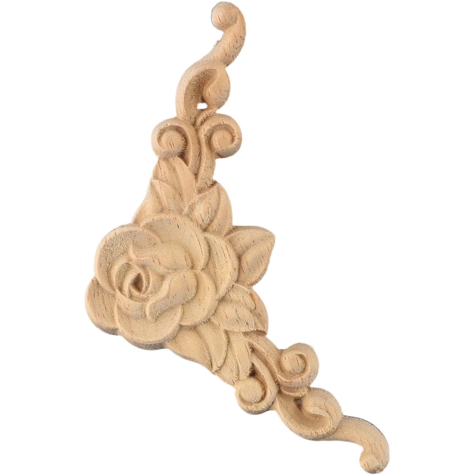 12/8/4 Pcs Natural Floral Wooden Figurines Crafts Wood Carved Corner Appliques Frame Wall Door Furniture Woodcarving Decorative