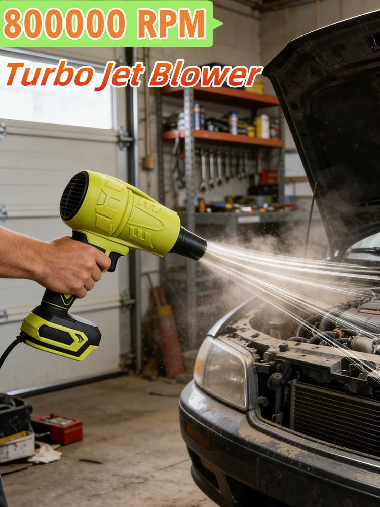 

Беспроводная воздуходувка для листьев Turbo Jet, 800 000 об/мин, высокоскоростная, для сушки листьев на саду и автомобиля, с эргономичной ручкой, простое управление