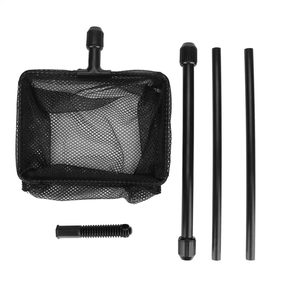 Рыболовная сеть с выдвижной пластиковой ручкой для захвата плавающих объектов, чистая, черная, с выдвижным механизмом, для аквариума