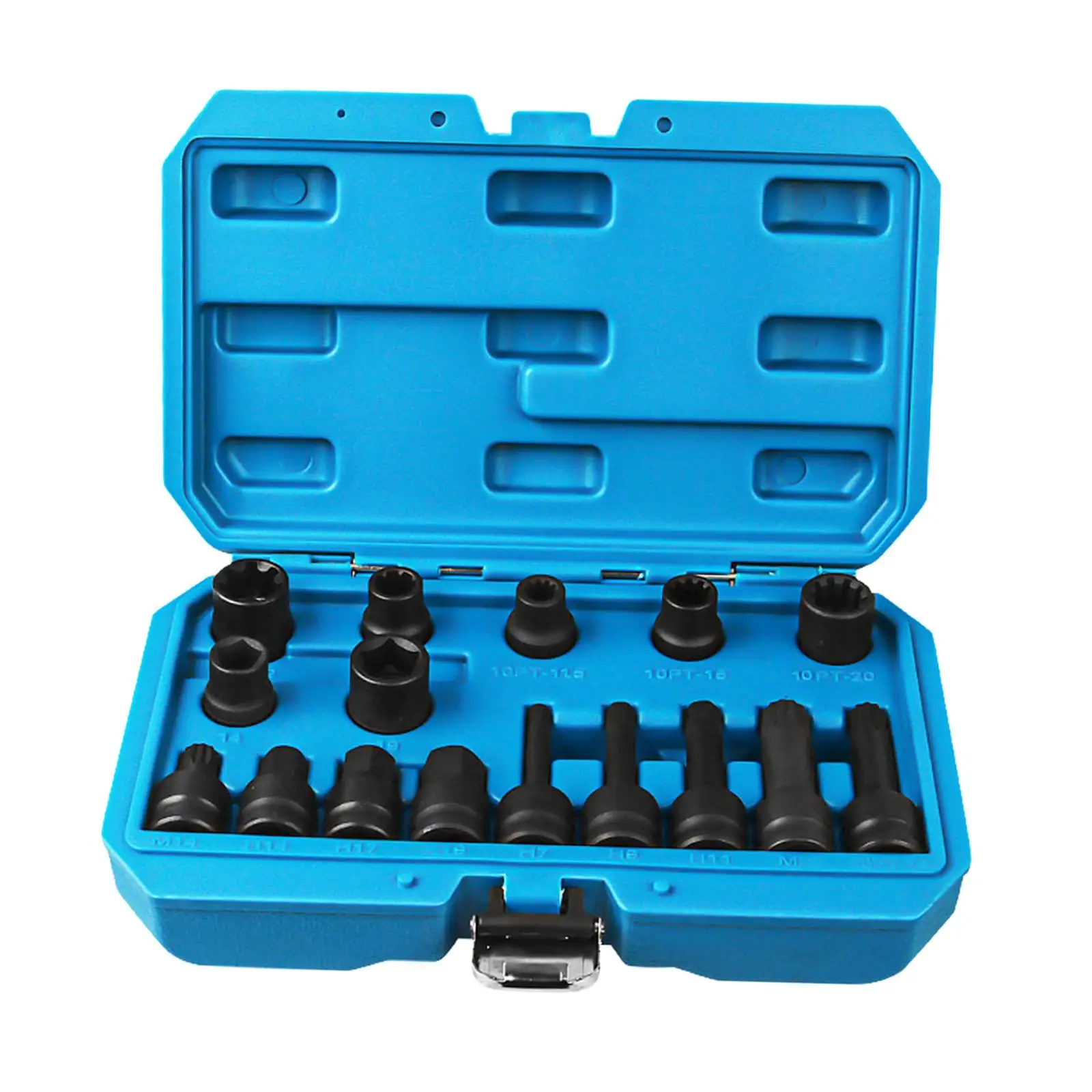 16Pcs Brake Caliper Socket Handheld Tool Square with Case Bolt Remover Universal