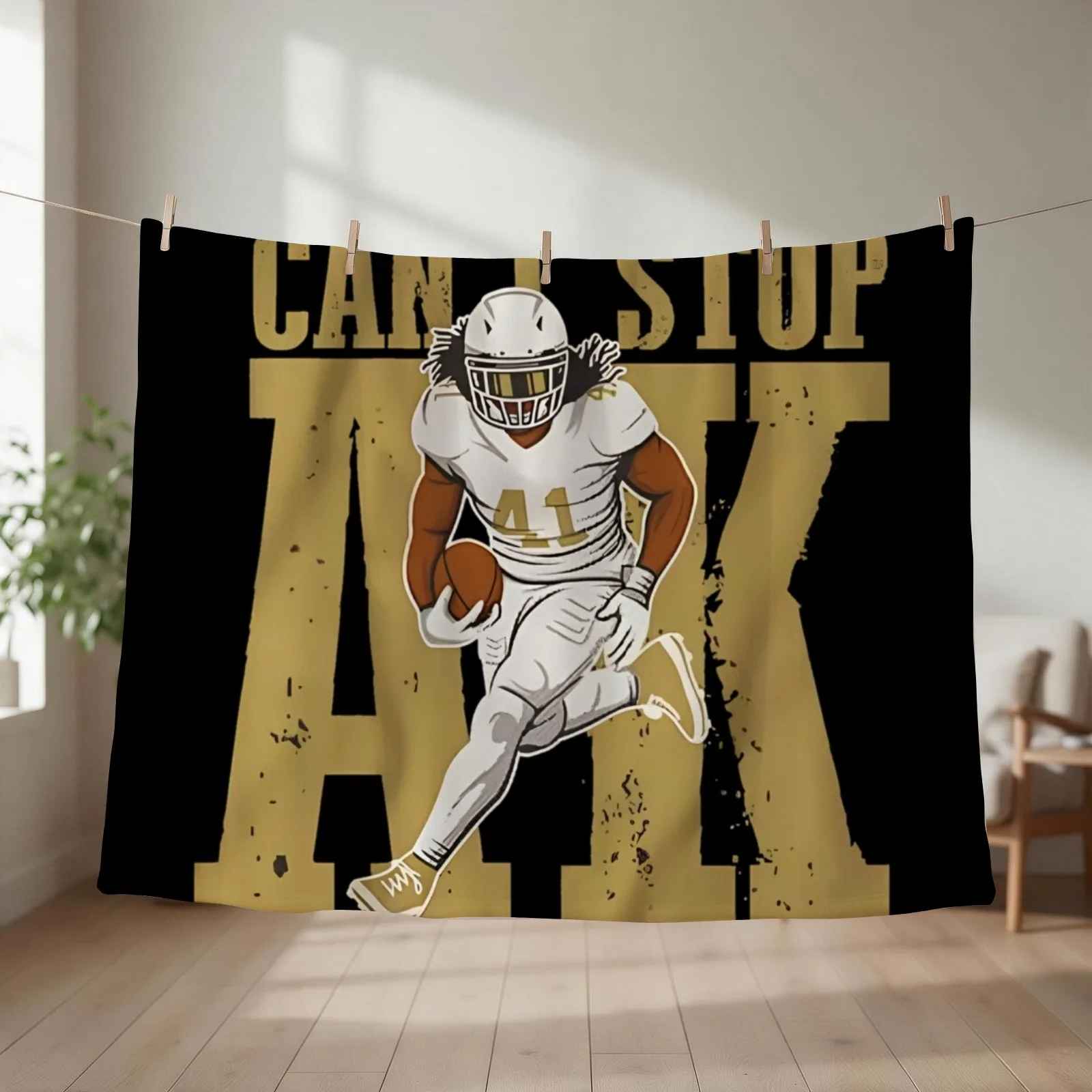Can't Stop Alvin Kamara Throw Blanket couch cozy soft plush fuzzy picnic outdoor blanket