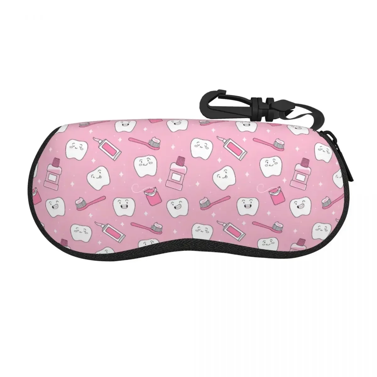 Custom Kawaii Healthy Teeth Pattern Tooth Shell Glasses Case Unisex Care Dental Health Eyeglasses Case Sunglasses Protector Box