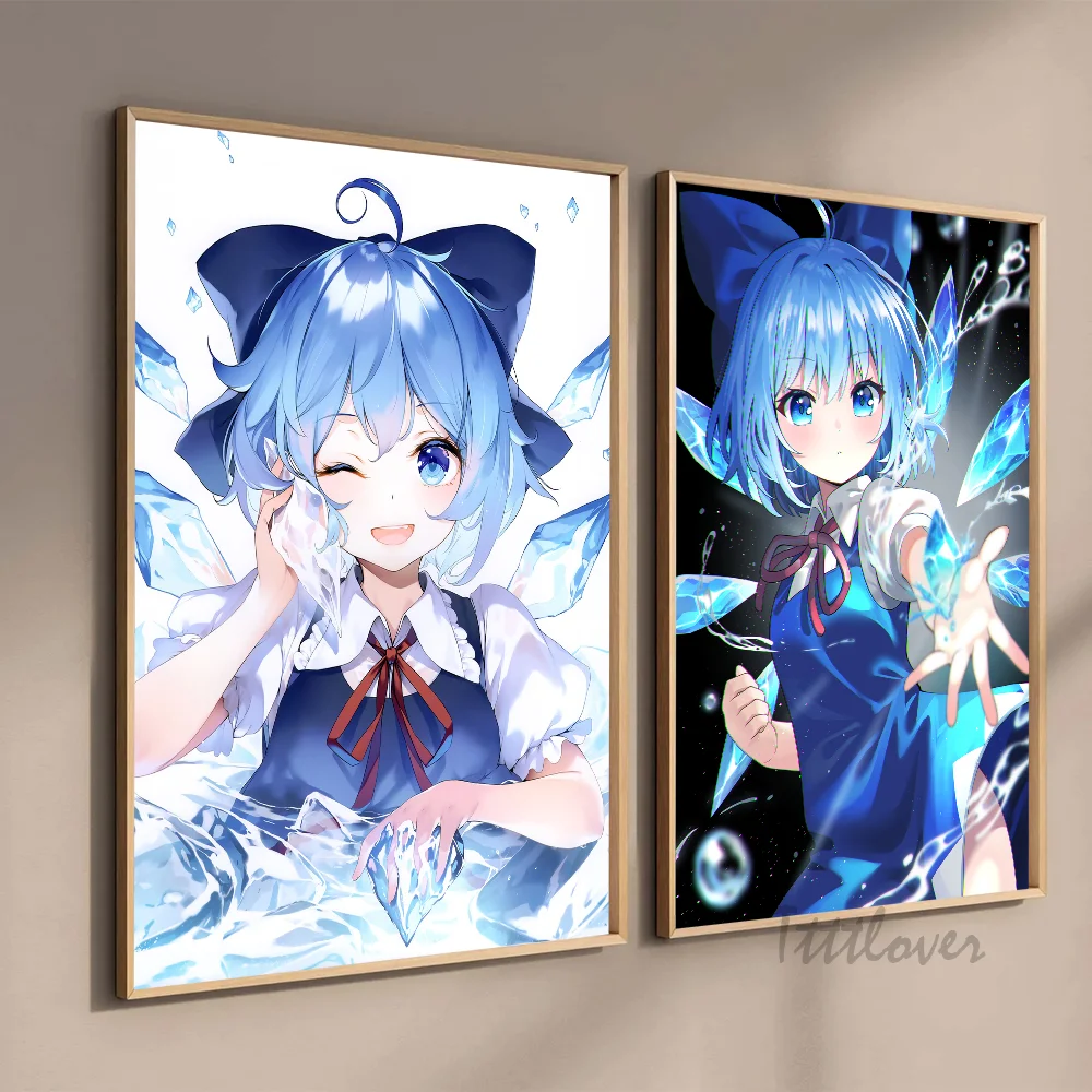 Cirno Touhou Series Anime Poster Stickers Art Wall Murals Decor Game Room Decor Gifts HD Painting