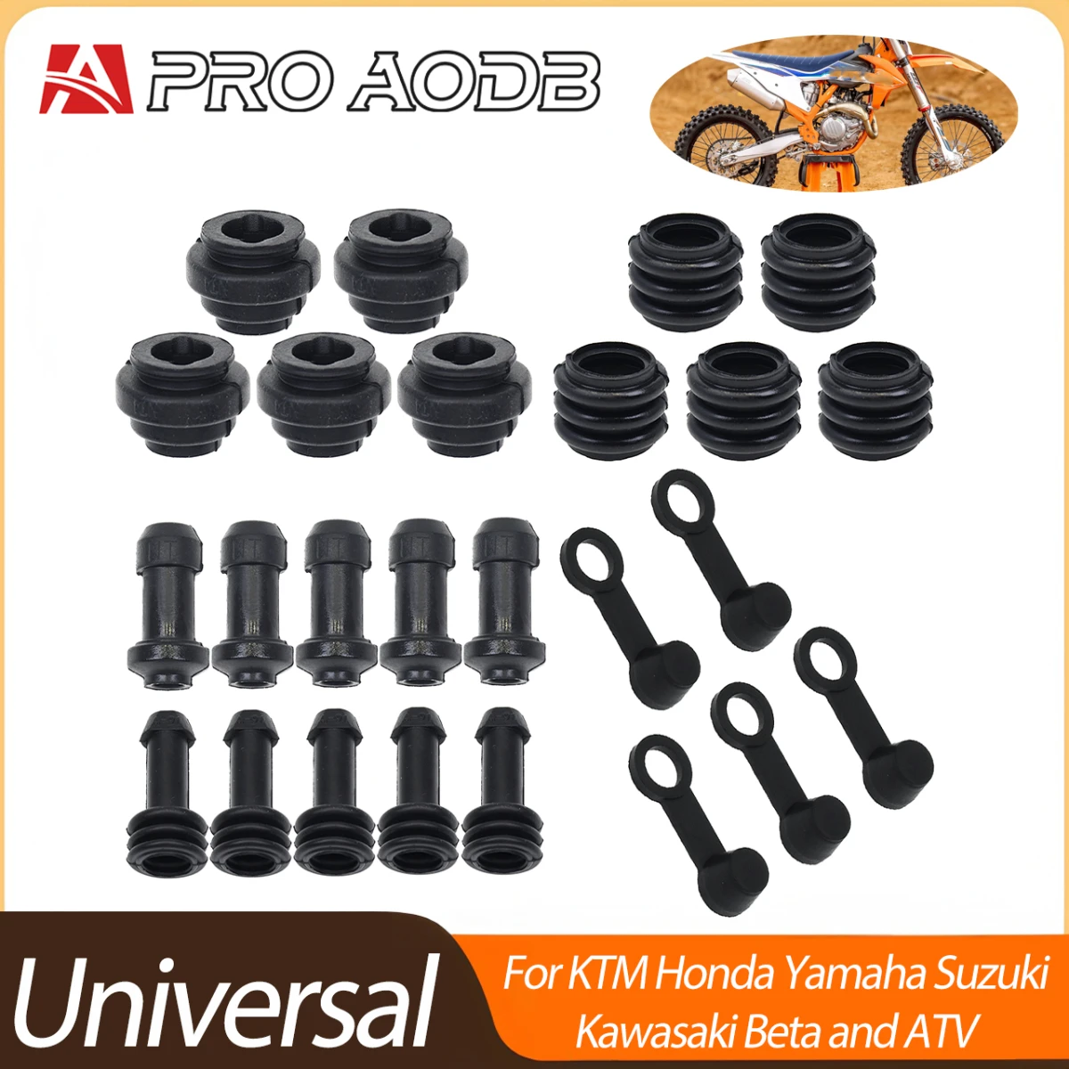 5/10 sets Brake Upper Lower Pump Caliper Shock Absorber Sleeve Dust Cover Rubber Disc Waterproof Cap for Motorcycle Scooter Bike