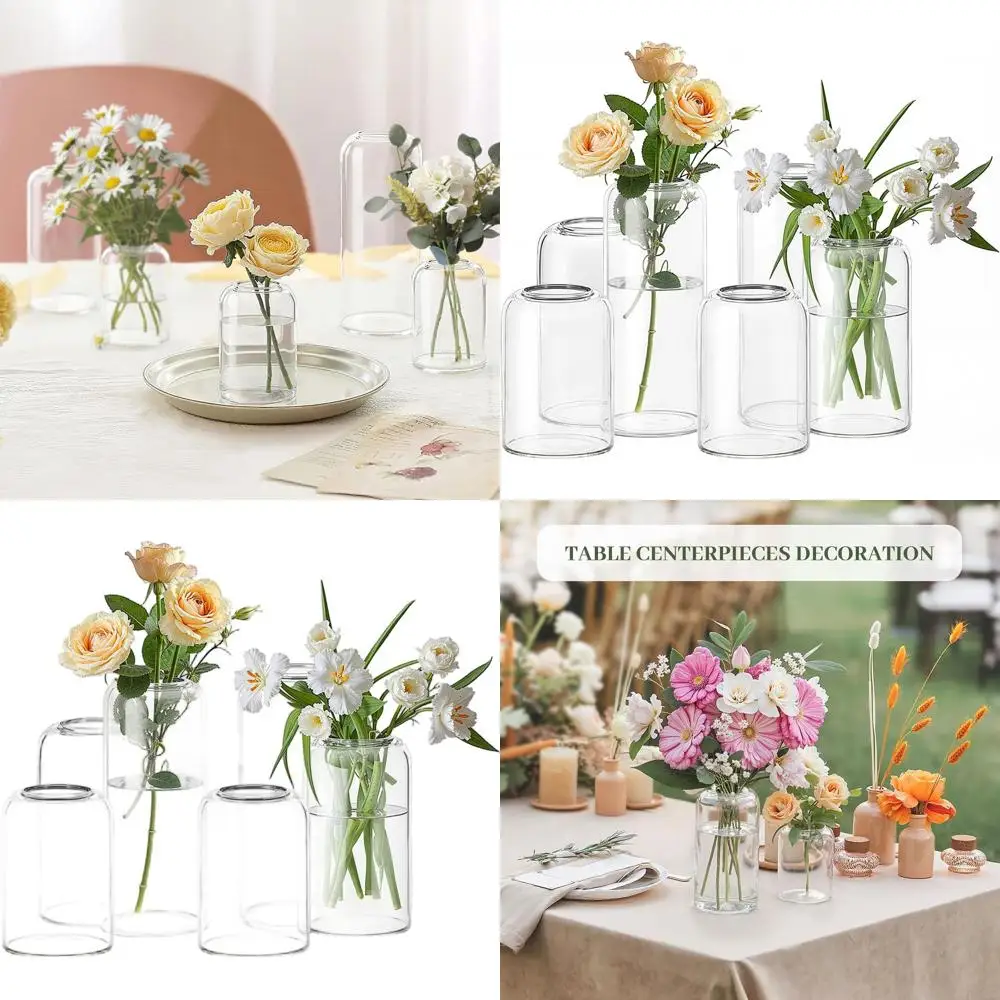 

24-Pack Clear Glass Cylinder Vases for Rustic Wedding Centerpieces, Home Decor, and Event Aesthetics (No Flowers)