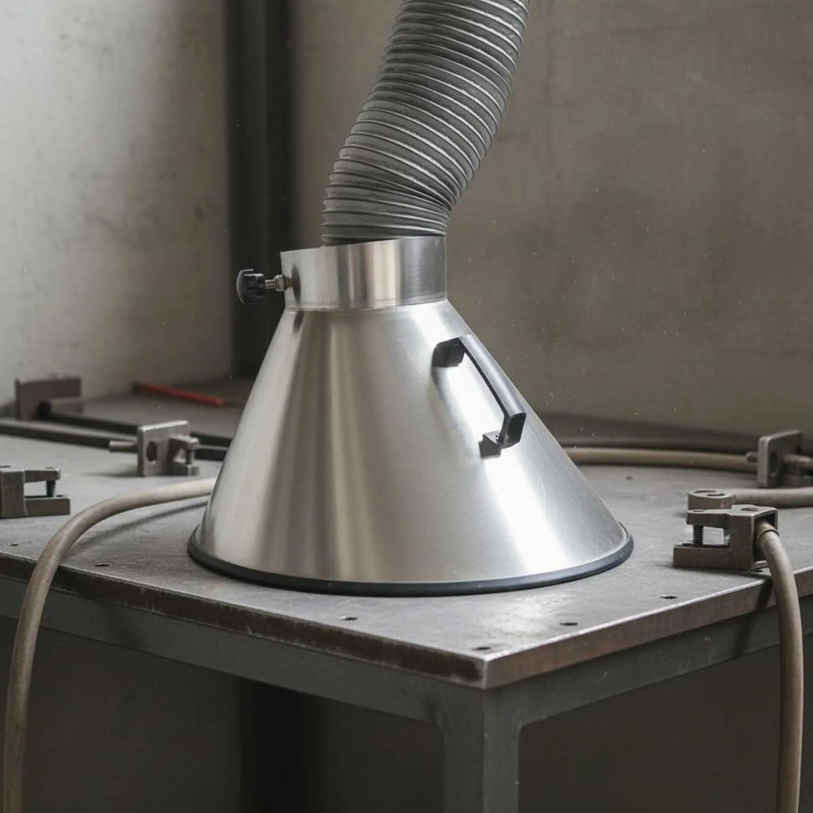 

Stainless Steel Suction Hood 360 Degree Rotation Metalworking Dust Hood Industrial Equipment Health Protection Easy Installation