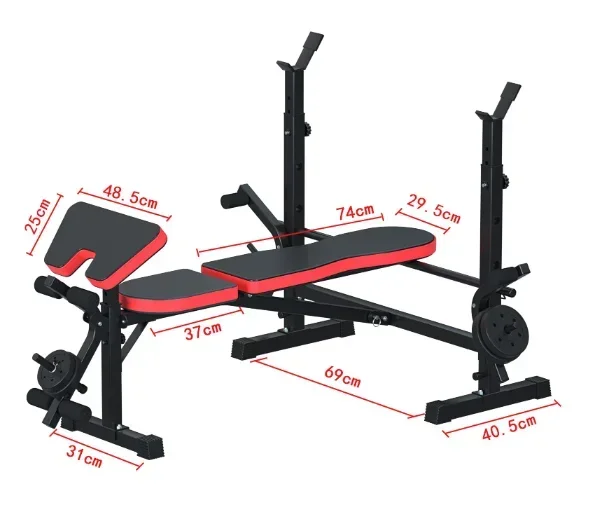 Adjustable barbell set gym weightlifting bed bench weight for chest press machine sports