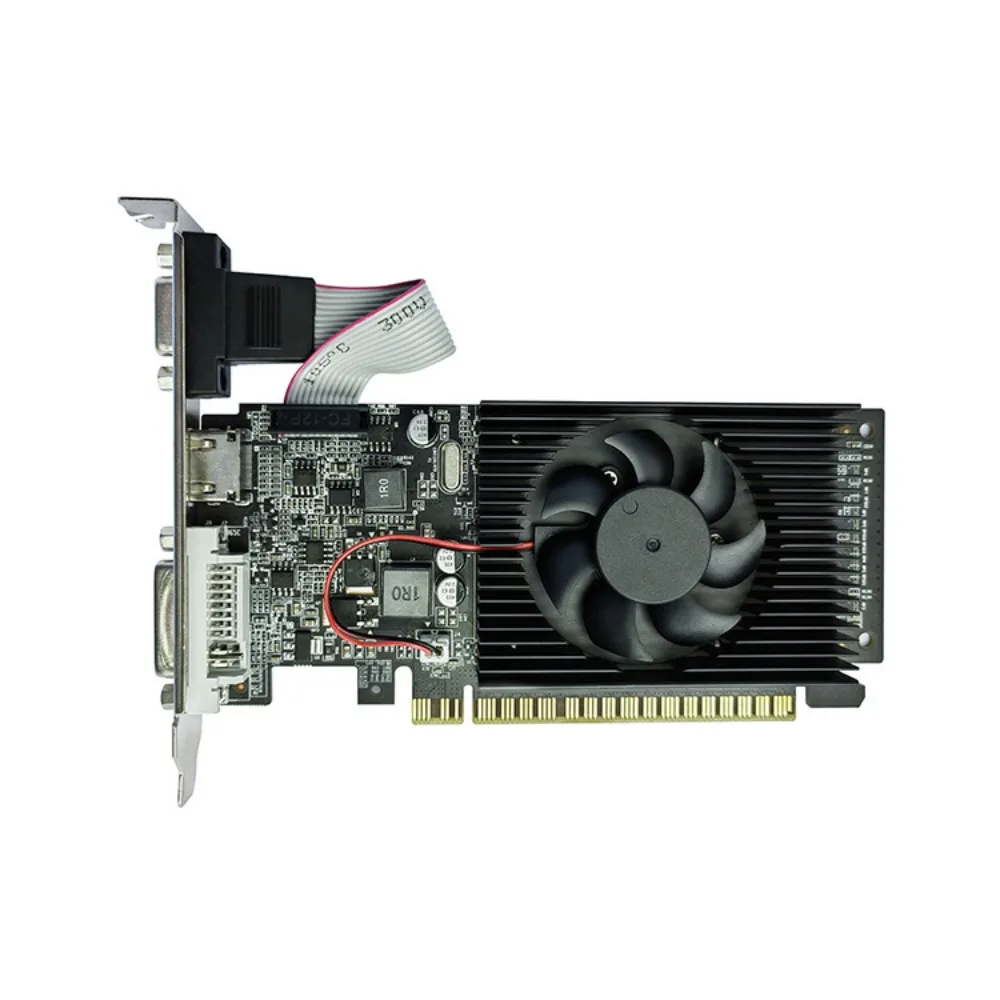 GT610 2GB DDR3 Graphics Card, Independent Cooling Fan Low‑Profile Video Card For Small Case Desktop Computer