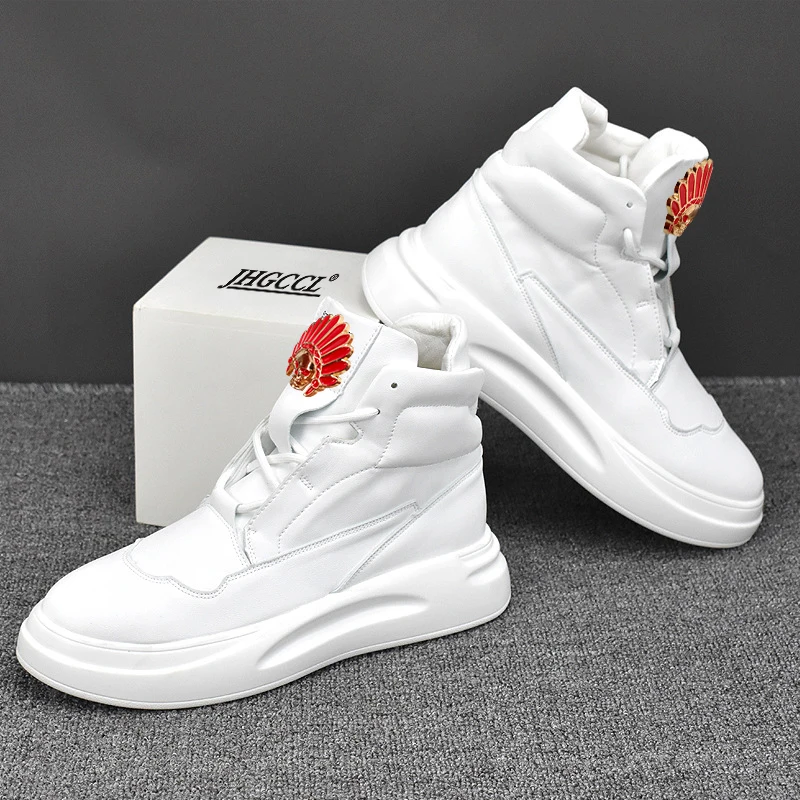 

High top small white shoes men Korean version of the trend breathable casual shoes luxury new men's shoes network red sneaker A1