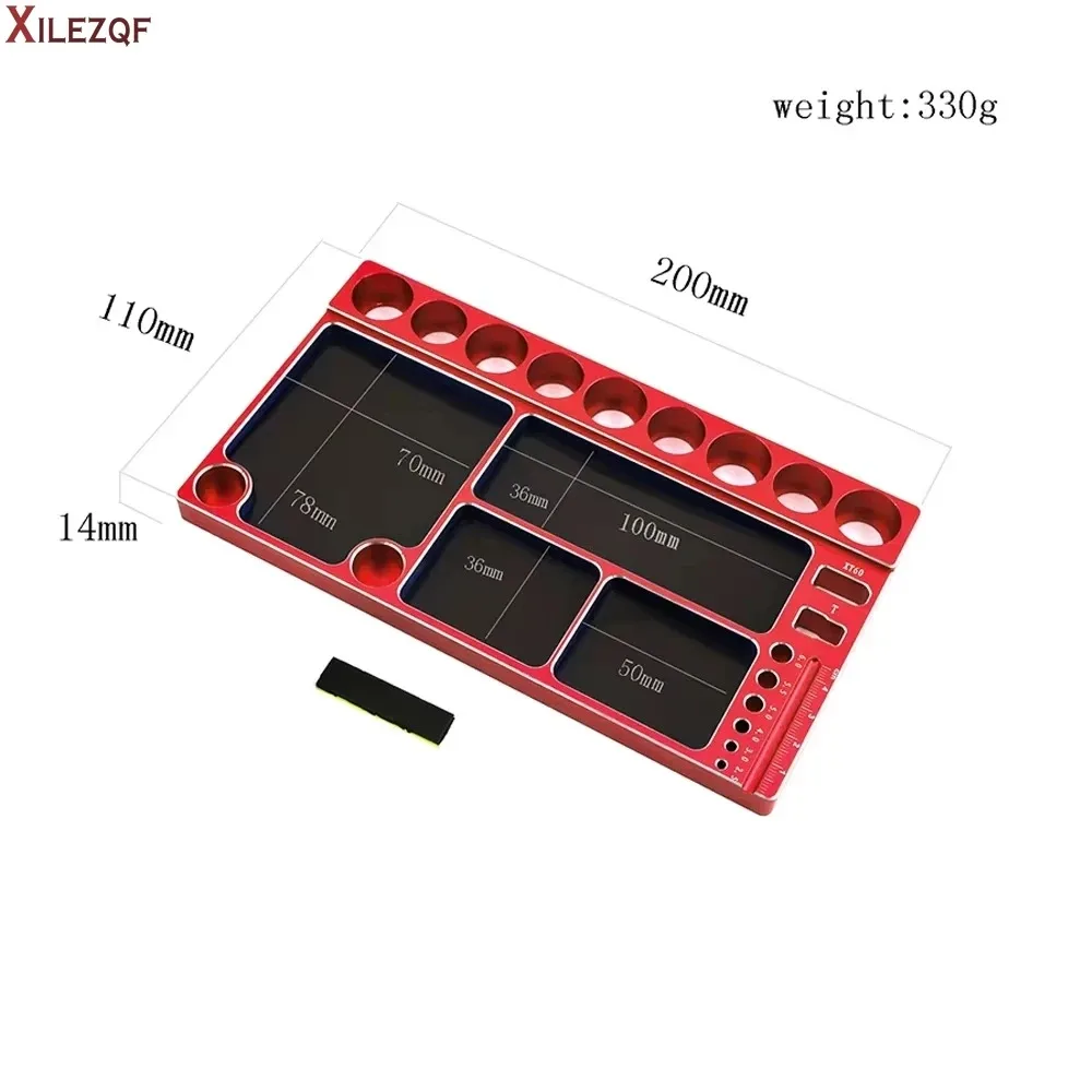 XILEZQF Alloy Tool Storage Plate for 1/8 1/10 1/12 RC Model Climbing Repair Car Maintenance Box Screw Tray Accessories Durable