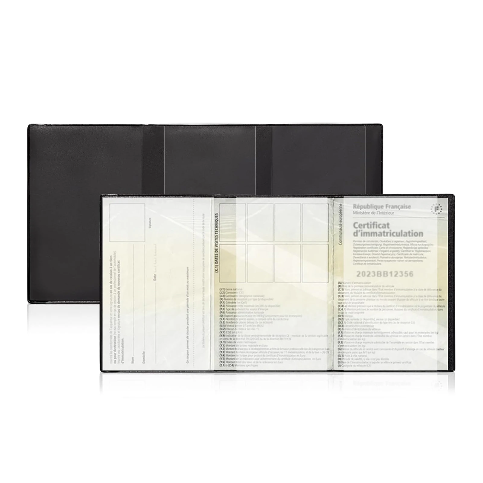 Pochette à documents en plastique Transparent, porte-carte d'enregistrement et d'assurance du véhicule pour papiers de voiture/moto