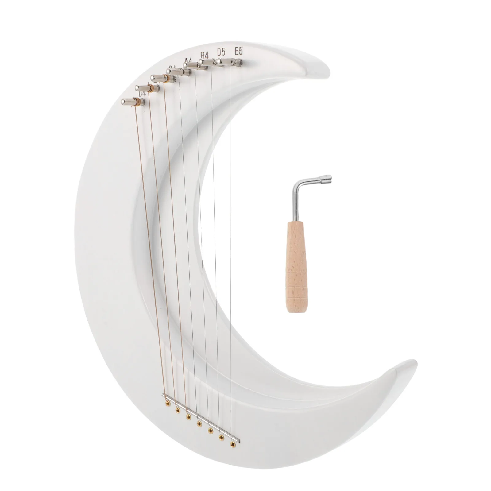 

Гармоника-лира Moon Lyre, 7-струнный деревянный инструмент с дизайном в форме полумесяца, портативный, для начинающих, любителей музыки, для практики, путешествий, домашнего использования