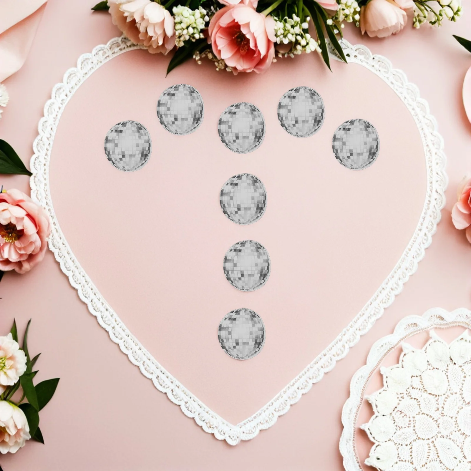 

10pcs 10 Rolls Disco Ball Stickers Self-Adhesive Seal Decals For Envelopes Crafts Scrapbook Bottles Laptop 80S Party Decor Retro