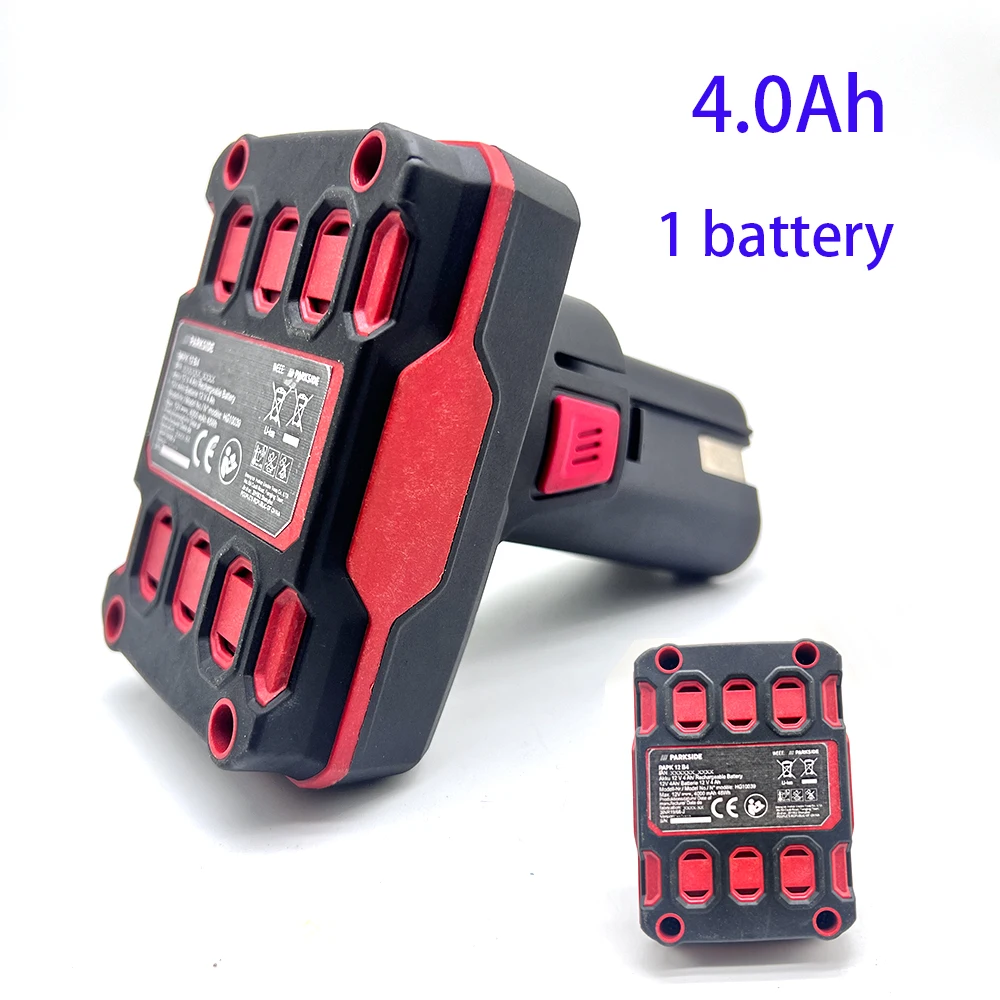 12V 4000 mAh Large Capacity Rechargeable Lithium-Ion Battery for Parkside C1 Electric Tools Drill Bits Screwdrivers