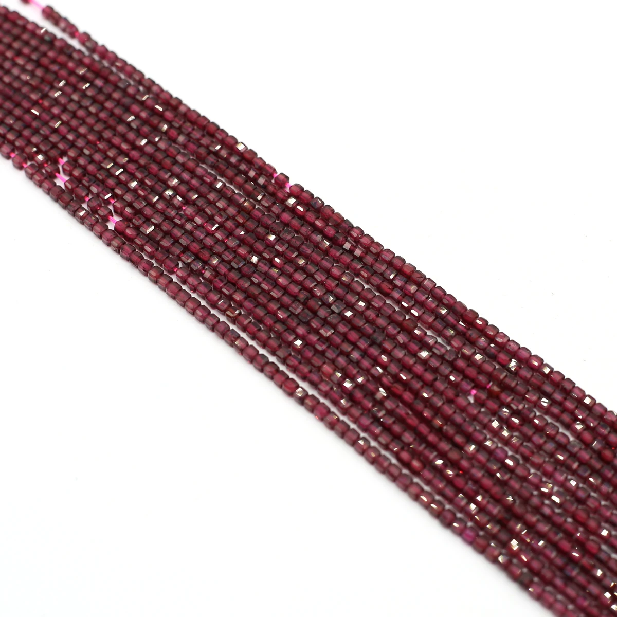 Facted Beads 2mm Natural Stones Burgundy Garnet Loose Beads for Women Jewelry Making DIY Bracelet Necklace 38cm