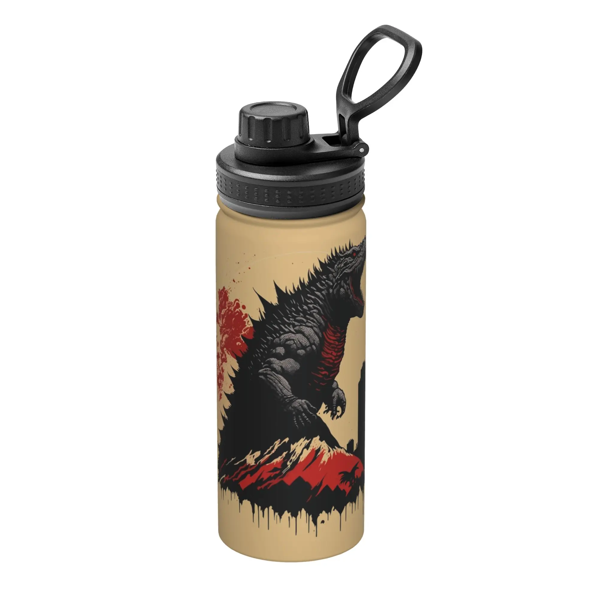 Monster G-Godzillas 18OZ Sports Insulated Kettle  Coffee Cups Vacuum Flask Double Wall Mug Spill Proof