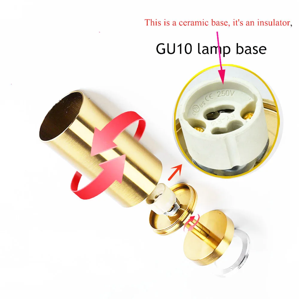 Track Lamp GU10 Holder Adjustable Ceiling Lampshade 2-Wire Rail System Spotlight For Clothing Shop Living Room Home(No Bulb)
