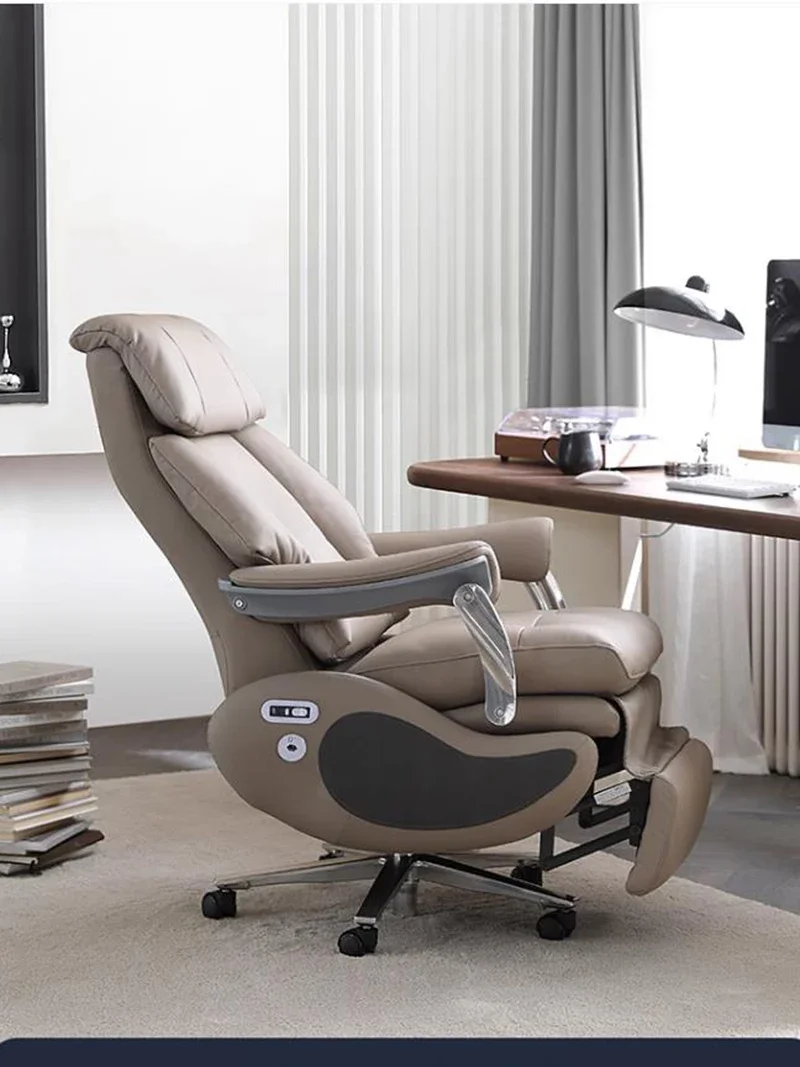 Luxurious Leather Office Chair Electric Massage Lounge Boss Work Gaming Chair Bedroom Silla De Escritorio Office Furniture Girl