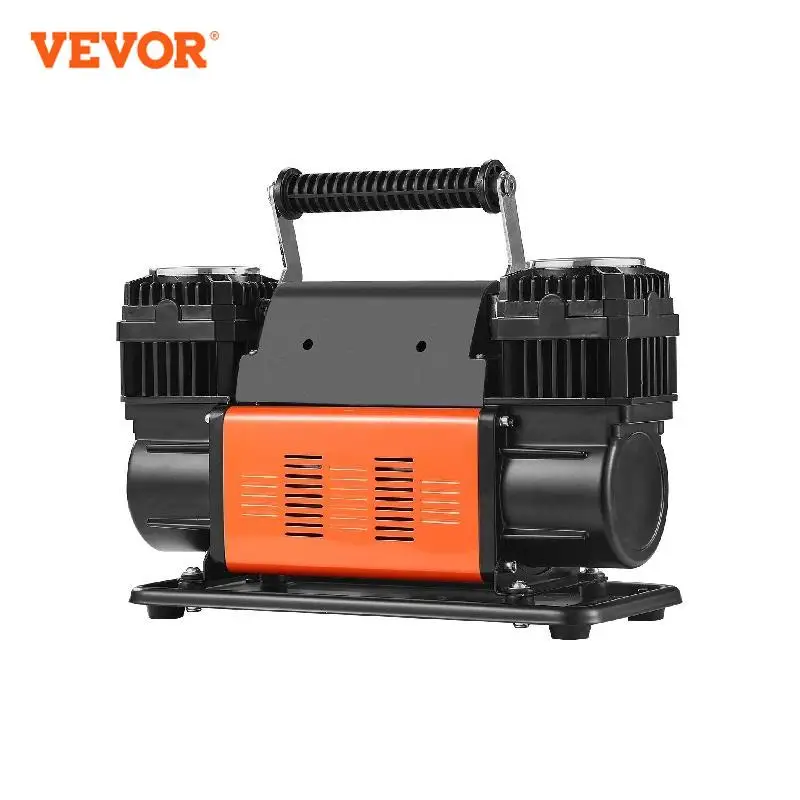 VEVOR Tire Inflator Compressor 6-10 CFM Heavy Duty Air Compressor Dual-Cylinder 150PSI Air Pump with Adapters for Trucks Car SUV