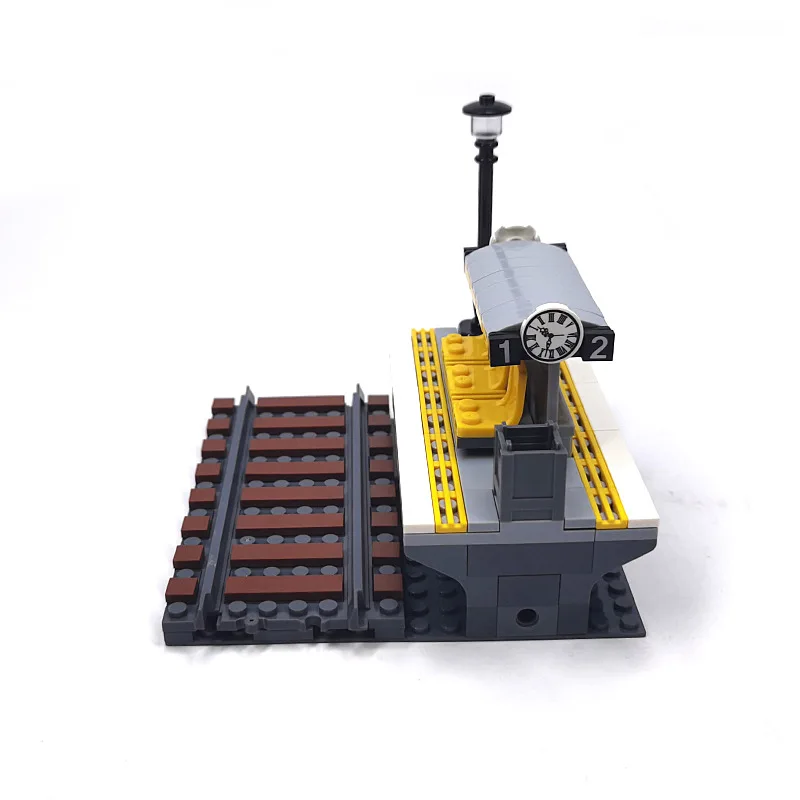 

Creative Expert Ideas City Train Platform Railway Station MOC Railway Express Bricks Building Blocks Toys for children gifts