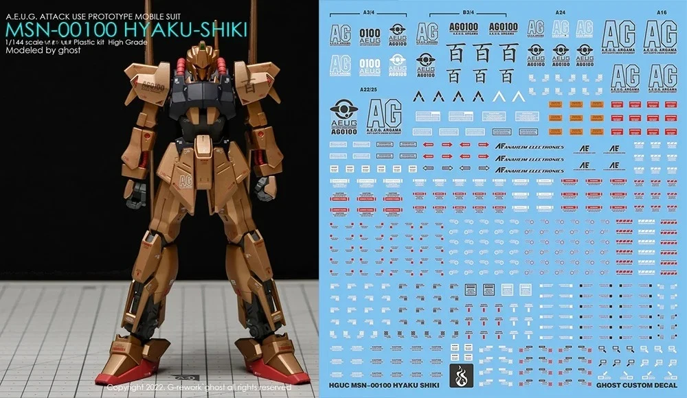 Model Kit Water Decal - YAN Fluorescent Water Decals for HGUC