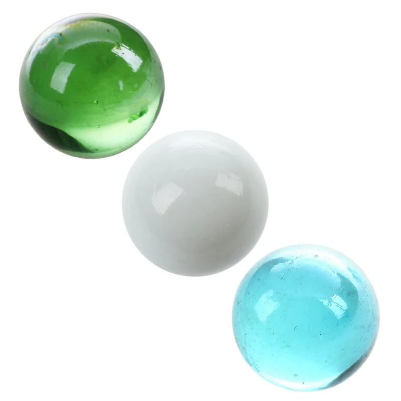 10 Pcs Marbles 16Mm Glass Marbles Knicker Glass Balls Decoration Color Nuggets Toy Green & White & Light Blue(3Set)