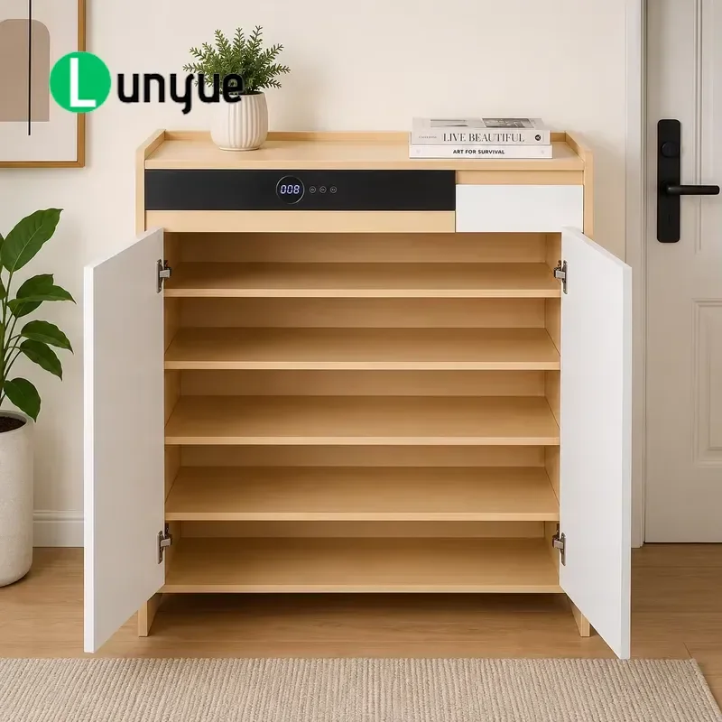 Freestanding Wooden Shoe Cabinet Large Capacity Storage Locker for Entryway Hallway Bedroom Durable Home Organization