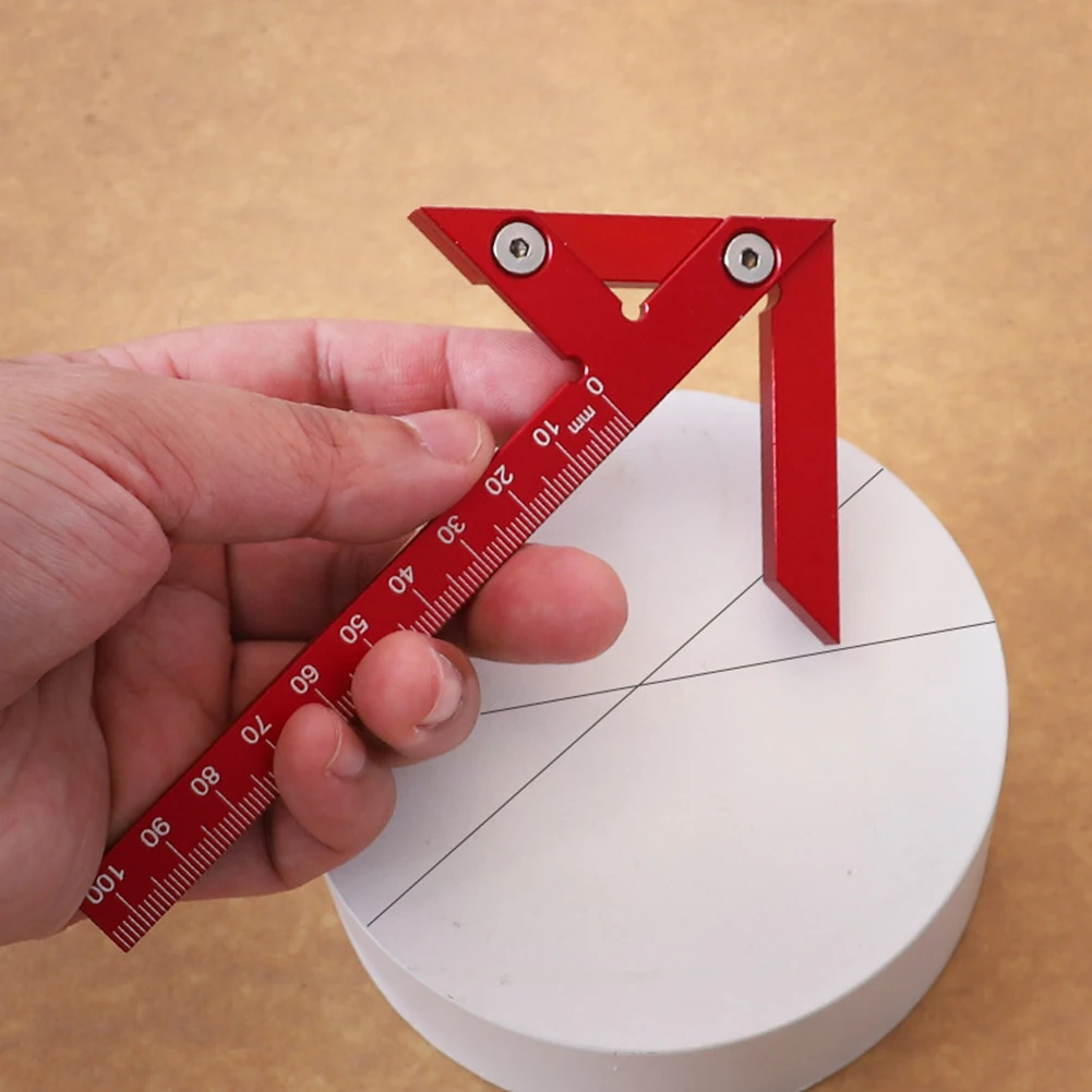 45/90° Center Finder Right Angle Line Gauges Carpenter Ruler Aluminum Alloy Woodworking Center Scribe Square Center Measure Tool