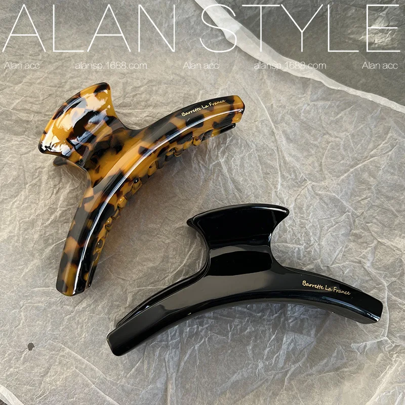 

French Style Acetate Claw Clip Large Leopard Hair Claw for Women Strong Hold Hair Clip No Slip XXL Barrettes Kawaii