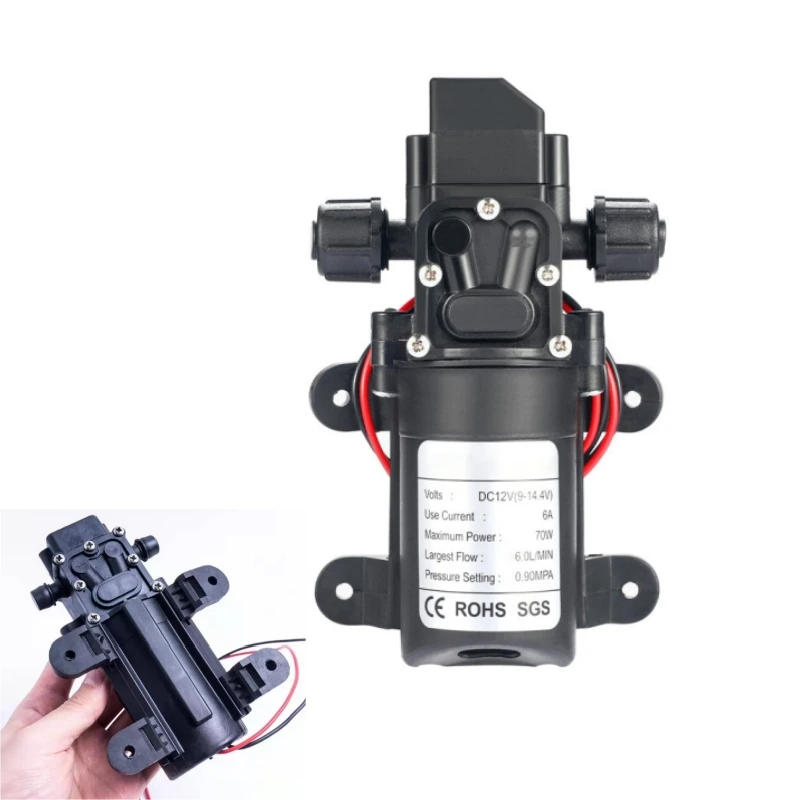 

Water Spray Car Wash Micro High Pressure Diaphragm Pumps DC12V Durable 6L/min Agricultural Electric Self Priming Water Pump