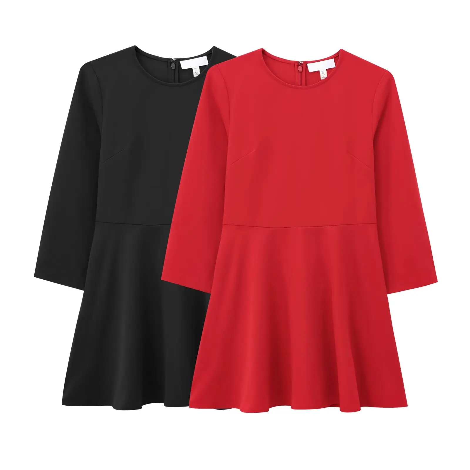 JNLEAOG 新作 レディースファッションデザイン Aラインワンピース フレアスカート裾 斜めストライプ柄 フレンチスタイル 長袖 丸首 カジュアルワンピース