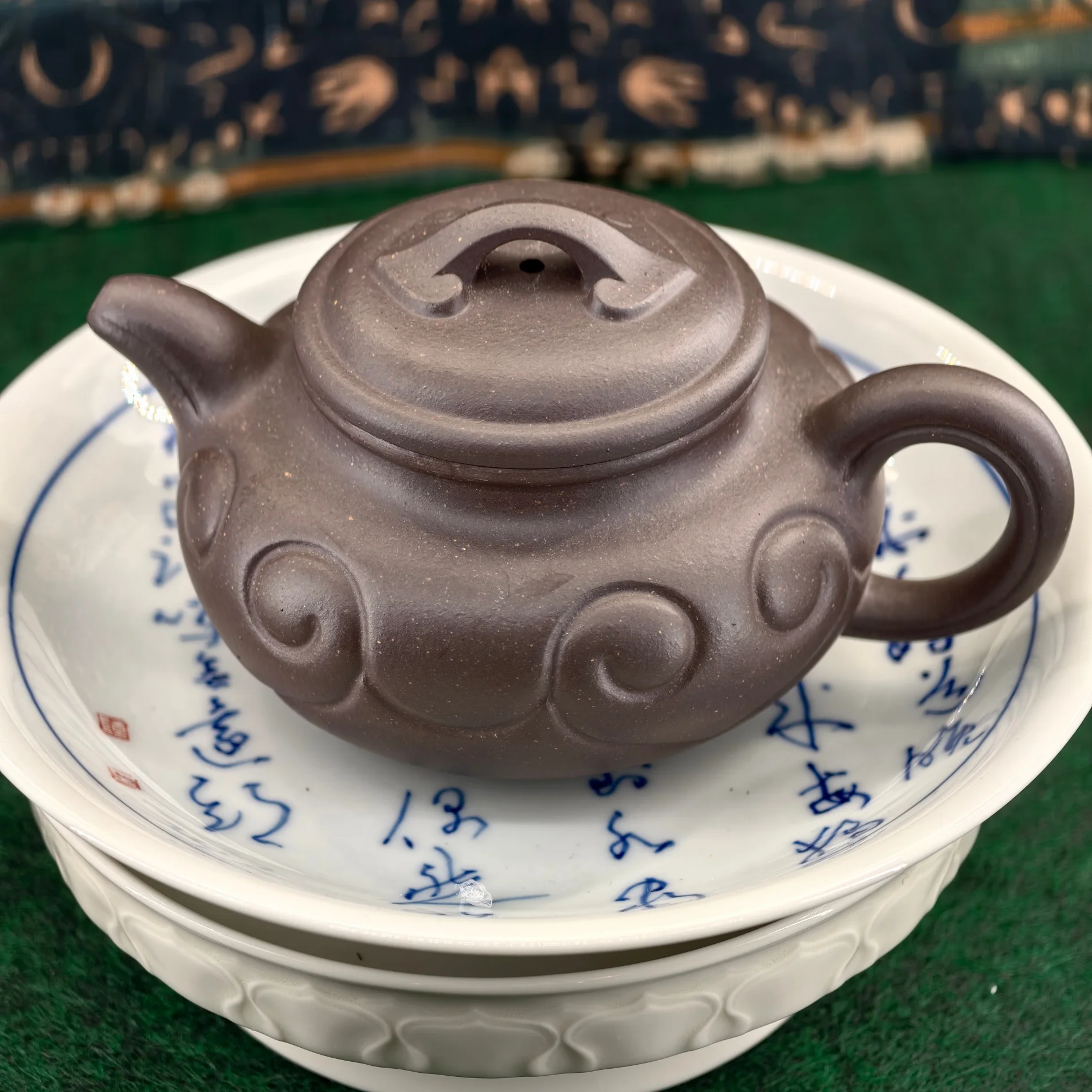 

Yixing Deep Well Zini Clay Fanggu Ruyi Teapot Rare Deep Mine Purple SandZisha, Food Safe Chinese Teaware For Gongfu Tea
