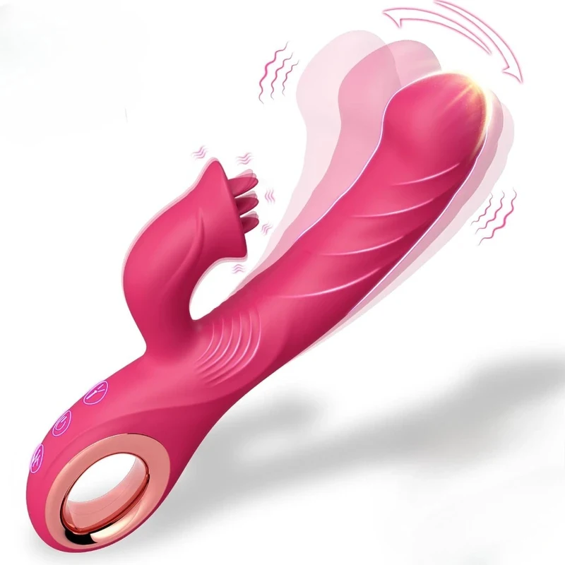 Hot 2-In-1 Gram Spot Female Rabbit Vibrator Nipple Clitoris Stimulator Dildo Massager Adult Masturbator Adult Female Sex Toys.