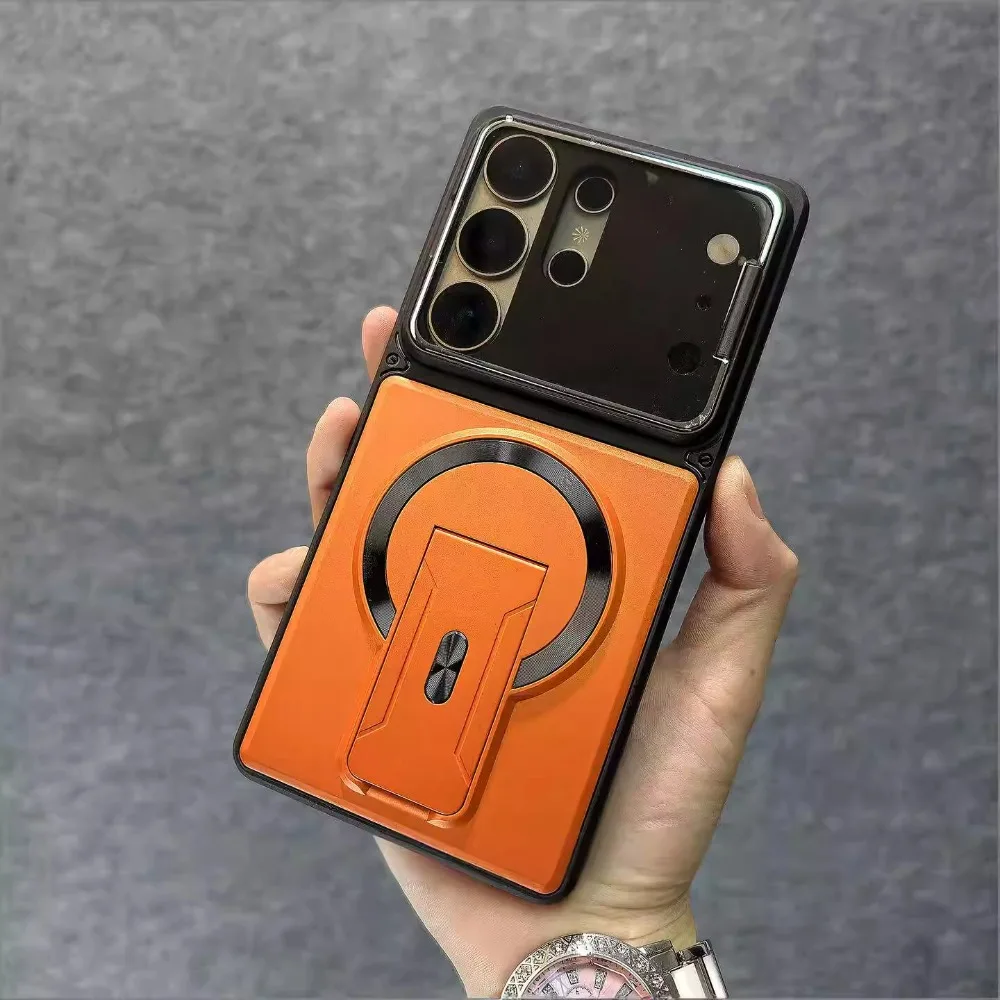 Modische Linsenschutz-Hülle für Samsung Galaxy S26 S25 S24 S23 Ultra A57 A56 A37 A36 A17 A16 Unsichtbarer Ständer Magnetische Abdeckung – Detail 4