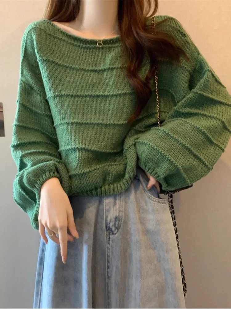 الوردي فانوس Sve محبوك قاعدة irt النساء أوائل الخريف جديد ort سترة فضفاضة الخريف الشتاء قمة الحلو Sle فضفاضة تناسب