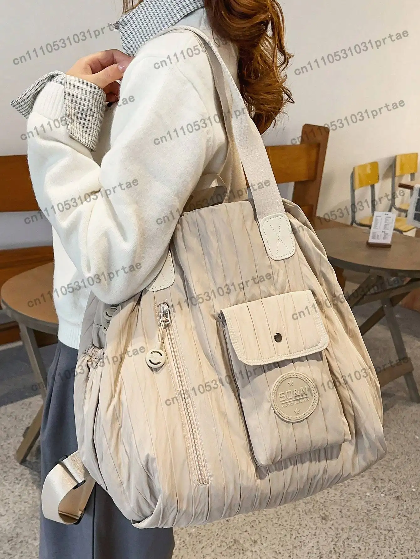 Peach Tree Travel Backpack, Dual-Use Handbag & Shoulder Bag, Laptop Bag, Couples Bag, Waterproof Compartment, Large Capacity, Mu