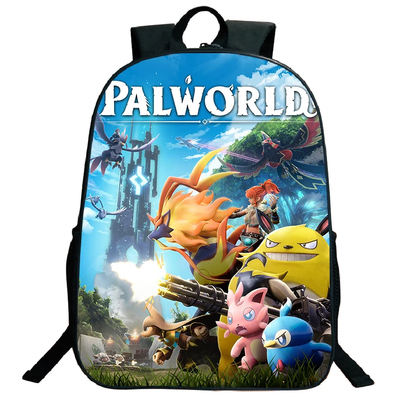 Mochila de nailon con estampado de Palworld para niños y niñas, morral escolar de gran capacidad, de alta calidad, con dibujos animados