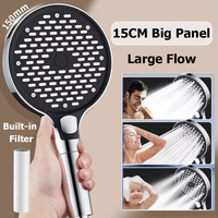 New 15CM Large Flow Shower Head 3 Modes High Pressure Water Saving Showerhead with Cotton Filter Hand Eco Shower for Bathroom