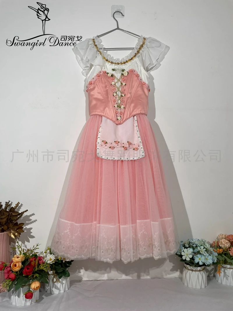 Girls Custom Made Professional  Coppelia Romantic Ballerina Stage Costume Pink Ballet Dress BT4267