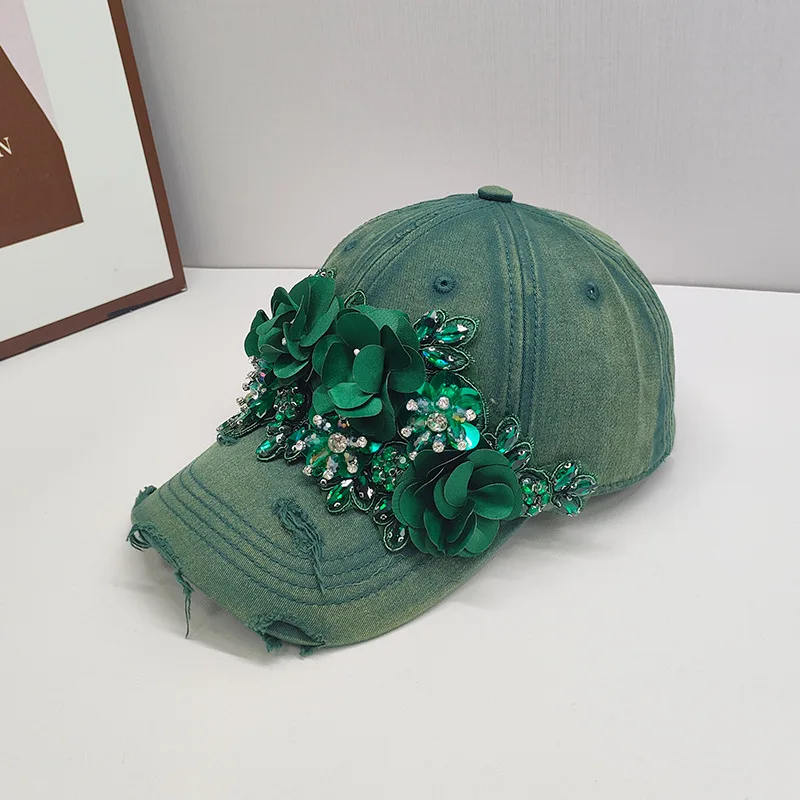 Custom A Trendy, Worn Green Baseball Cap - A Fun Style, Suitable For Casual Outfits And A Striking Accessory - An Ideal Option T
