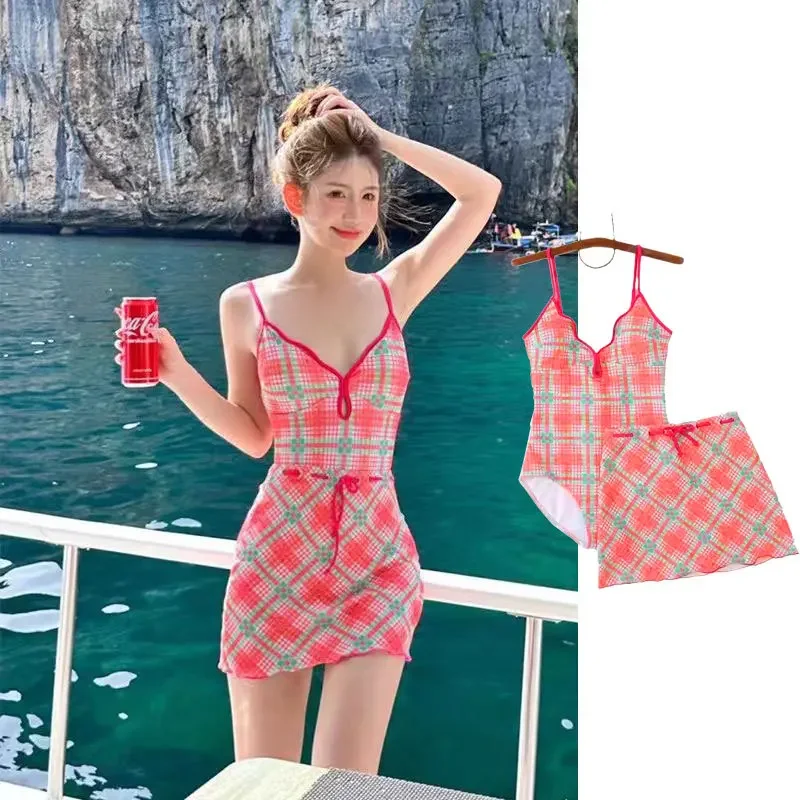 Conjunto de Bikini Sexy para mujer, traje de baño de una pieza para playa, punto de acceso, conjunto conservador de dos piezas para vacaciones, aguas termales, nivel avanzado
