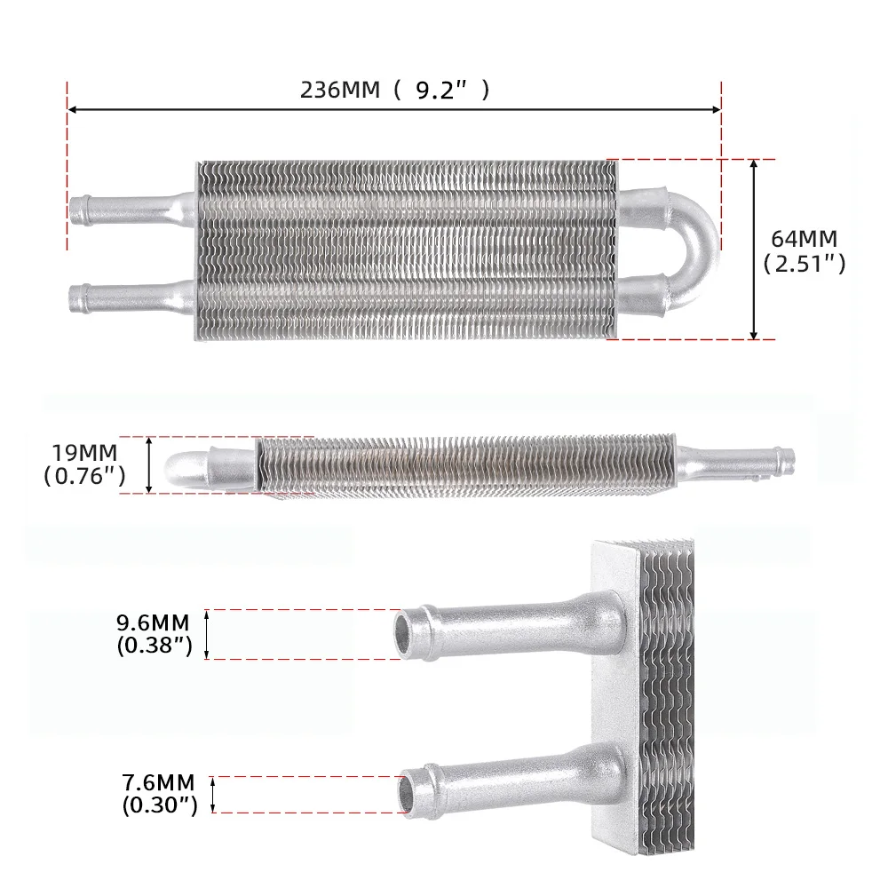 مجموعة مبرد الزيت من راستب-الألومنيوم لصفين ، لوحة نقل وزعنفة للسيارة ، محول المبرد اليدوي التلقائي ، #3