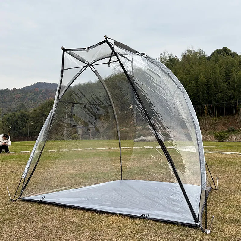 

2-3 Person Clear PVC Tent Waterproof Windproof for Ice Fishing Crafting Pet Play Patio Sunbathing