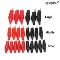 28 35 45mm Clip de cocodrilo de Metal G98 abrazaderas eléctricas de cocodrilo medidor de sonda de prueba negro rojo con bota de plástico batería de coche